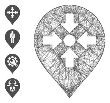 Net Meeting Point Marker Vector Mesh Stock Illustration