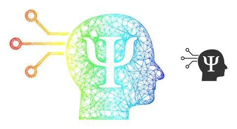 Net Mental Programming Mesh Icon with Rainbow Gradient Stockillustratie