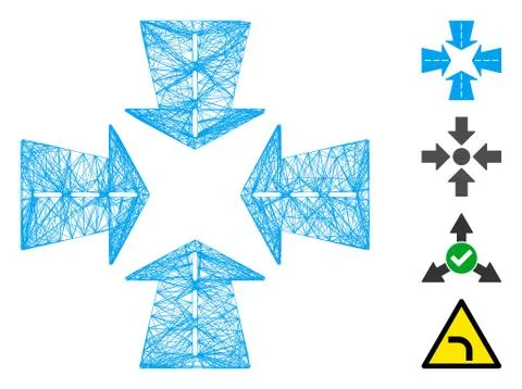 Net Merge Directions Vector Mesh Stock Illustration