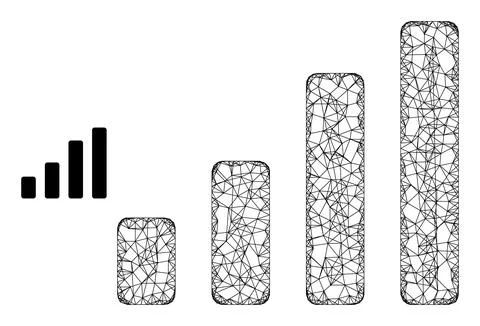 Net Mesh Bar Chart Icon Illustrazione stock