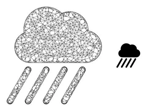 Net Mesh Rain Cloud Icon 스톡 일러스트