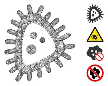 Net Micro Parasite Vector Mesh 스톡 일러스트