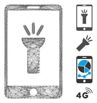 Net Mobile Torch App Vector Mesh 스톡 일러스트