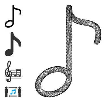 Net Music Note Vector Mesh Stock Illustration