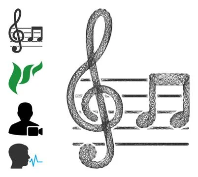 Net Musical Notation Vector Mesh Stock Illustration