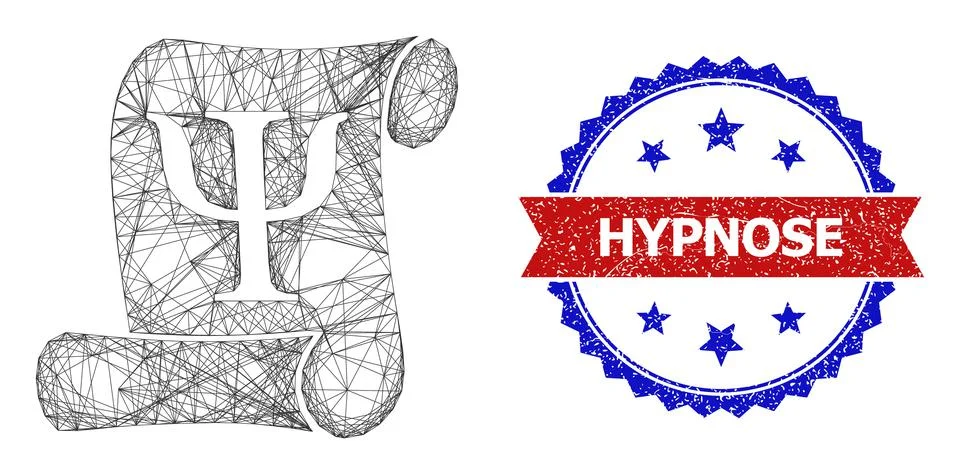 Net Neuro-Linguistic Programming Mesh and Unclean Bicolor Hypnose Stamp Seal Stock Illustration