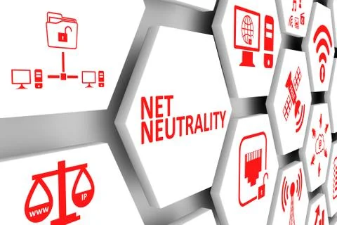 NET NEUTRALITY concept cell background 3d illustration Stock Illustration
