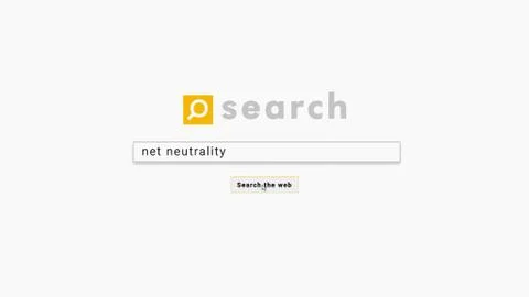 Net neutrality, search of the term in a web search engine, with pixelated eff Stock Photos