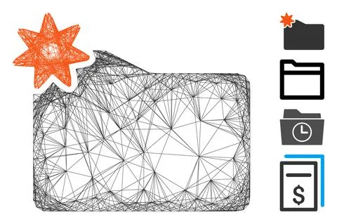Net New Folder Vector Mesh Stock Illustration