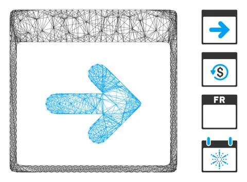 Net Next Calendar Day Vector Mesh 스톡 일러스트