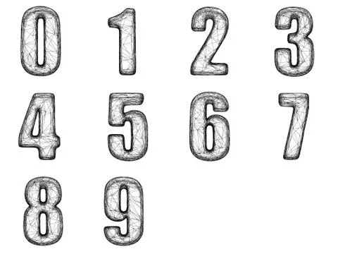 Net numbers collection Stock Illustration