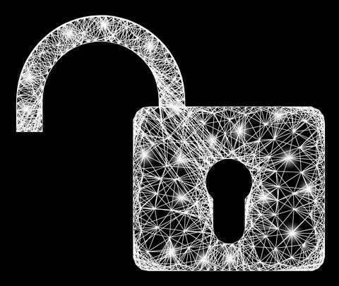 Net Open Lock Web Mesh with Bright Glare Spots Stock Illustration