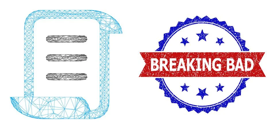 Net Page Scroll Mesh and Textured Bicolor Breaking Bad Seal イラスト素材