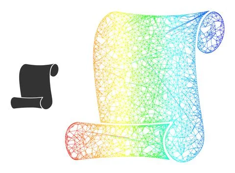 Net Paper Roll Mesh Icon with Spectrum Gradient Stockillustratie