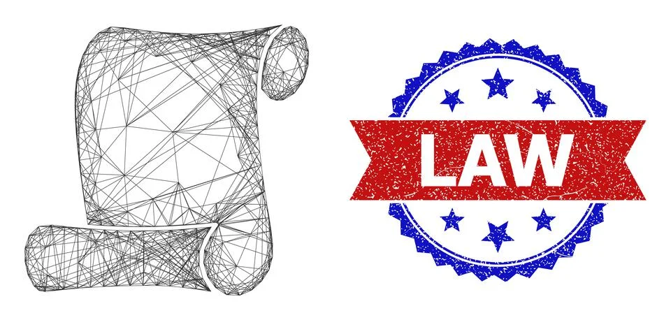 Net Paper Roll Web Mesh and Unclean Bicolor Law Seal Stock-Illustration