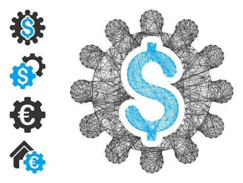 Net Payment Options Cog Vector Mesh Stock Illustration