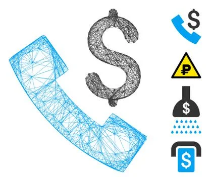 Net Payphone Vector Mesh Stock Illustration