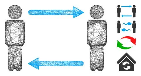 Net Persons Exchange Arrows Vector Mesh 스톡 일러스트