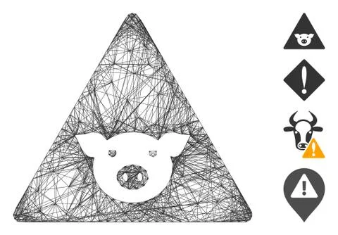 Net Pig Error Vector Mesh Ilustración de archivo