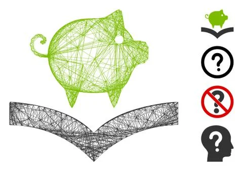 Net Pig Knowledge Vector Mesh Stock Illustration