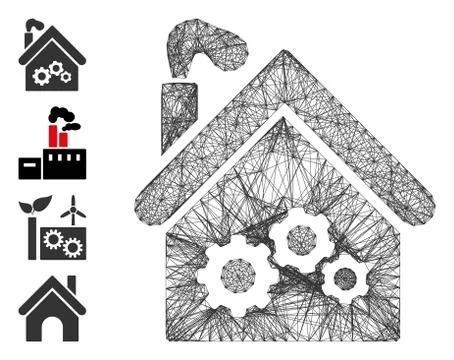 Net Plant Building Vector Mesh Ilustración de archivo