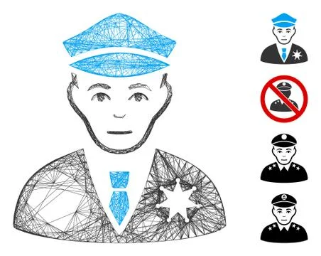 Net Policeman Vector Mesh Stock Illustration