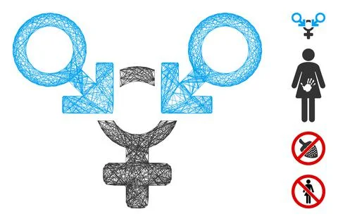 Net Polyandry Vector Mesh Stock Illustration