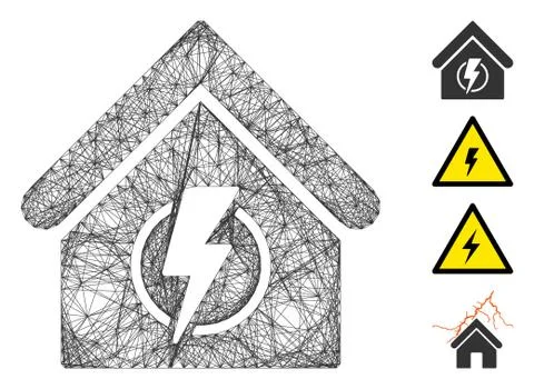 Net Power Supply Building Vector Mesh Ilustración de archivo