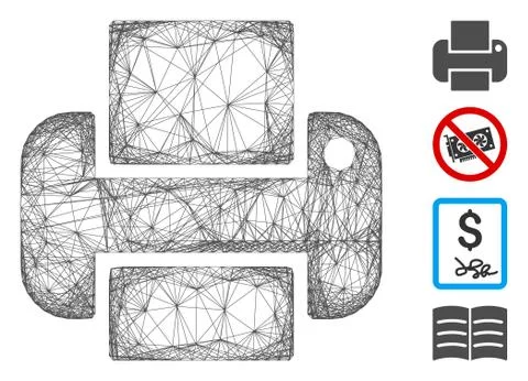 Net Printer Vector Mesh Stockillustratie