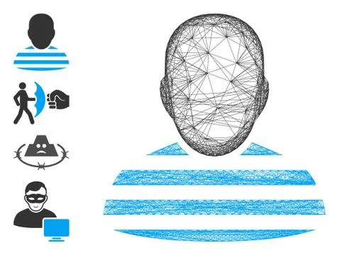 Net Prisoner Vector Mesh Stock Illustration
