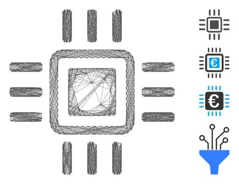 Net Processor Vector Mesh 库存插图