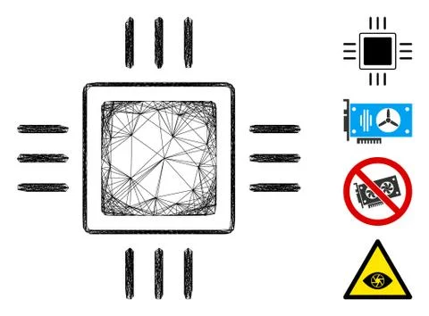 Net Processor Vector Mesh Stock Illustration