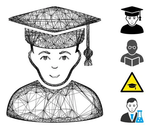 Net Professor Vector Mesh Stock Illustration