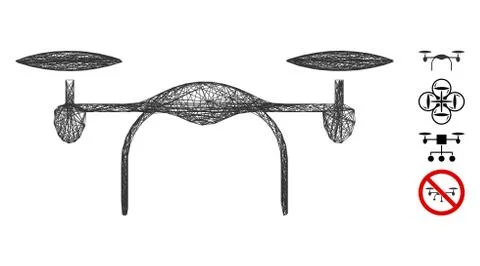 Net Quadcopter Vector Mesh Illustrazione stock