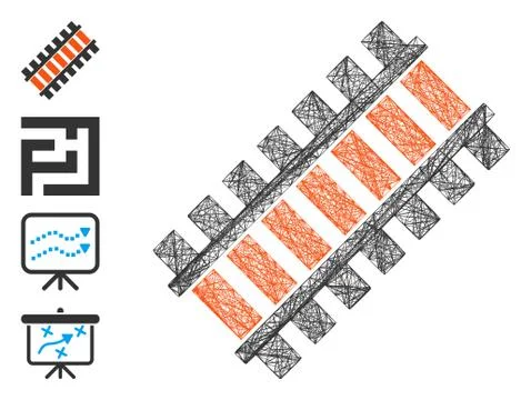 Net Railroad Segment Vector Mesh 库存插图