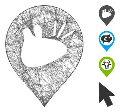 Net Rats Marker Vector Mesh 스톡 일러스트