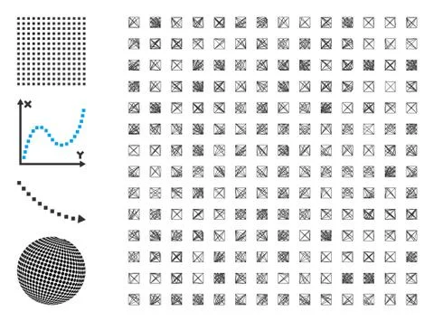 Net Regular Square Dots Vector Mesh Illustrazione stock