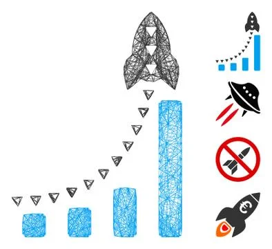 Net Rocket Business Bar Chart Vector Mesh Stock Illustration