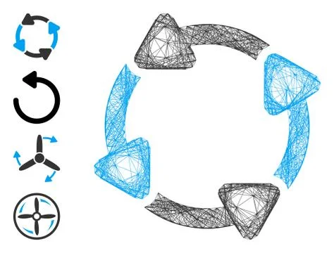 Net Rotate CW Vector Mesh Illustrazione stock