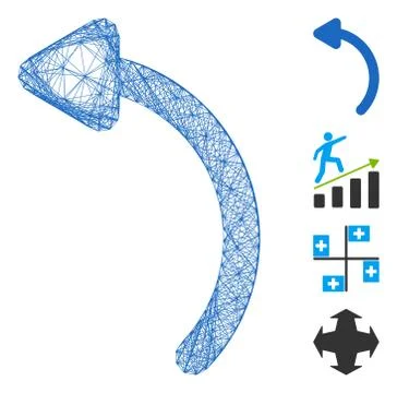Net Rotate Left Vector Mesh Illustrazione stock