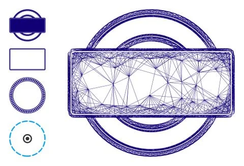 Net Round and Rectangle Frame Vector Mesh Stock Illustration