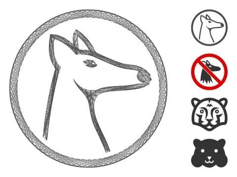Net Rounded Fox Head Vector Mesh Illustrazione stock