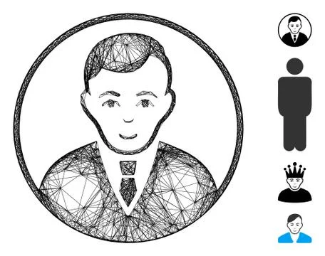 Net Rounded Gentleman Vector Mesh Stockillustratie