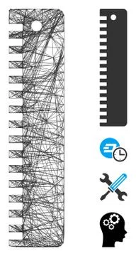 Net Ruler Vector Mesh Stockillustratie
