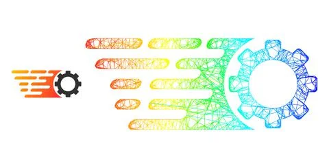 Net Rush Gear Mesh Icon with Spectrum Gradient イラスト素材