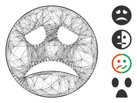 Net Sadness Smiley Vector Mesh Stock Illustration