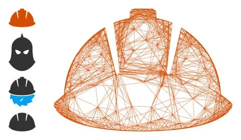 Net Safety Helmet Vector Mesh 库存插图