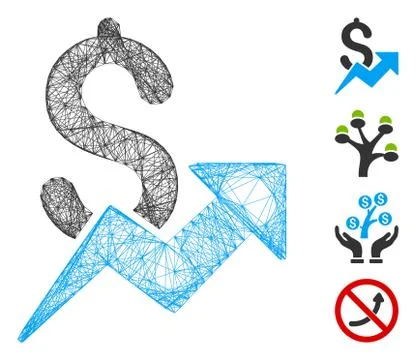 Net Sales Growth Vector Mesh Stock Illustration