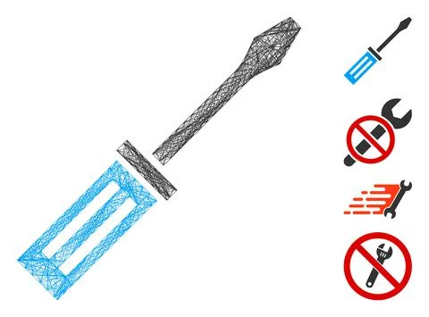 Net Screwdriver Vector Mesh Stock Illustration