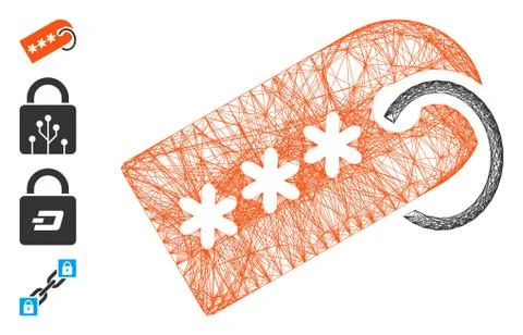 Net Secret Tag Vector Mesh 스톡 일러스트